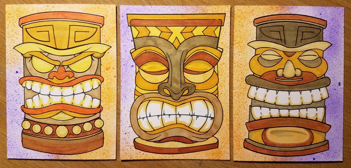 macandtrouble's tweet photo. This is World Tiki Week !
Those grinning totems to ward off spirits look like they're having so much fun !!
1 of my favorite things to draw !
#sketchcard #tiki #comics #tikiday #tikiweek #islanddreams https://t.co/ESYDtzb3S4