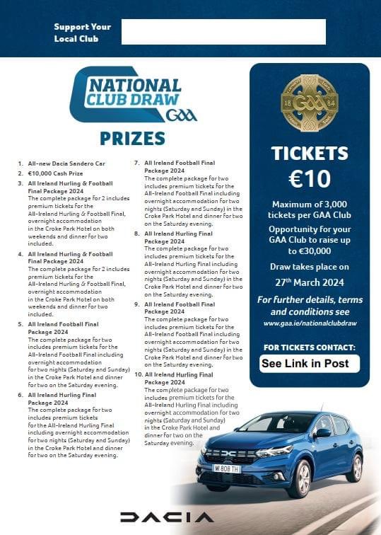 FerbaneBelmont Minor (@fbminorgaaclub) on Twitter photo GAA National Club Draw 2023/2024.
This year in conjunction with <a href="/NaomhCiaranLGFA/">Naomh Ciaran LGFA</a> and <a href="/ferbanegaa/">Ferbane GAA</a> we are again bringing you a chance to win some magnificent GAA prizes. Details can be found at member.clubspot.app/club/ferbane-g…
All proceeds of these ticket sales go directly to the clubs. GAA National Club Draw 2023/2024.
This year in conjunction with <a href="/NaomhCiaranLGFA/">Naomh Ciaran LGFA</a> and <a href="/ferbanegaa/">Ferbane GAA</a> we are again bringing you a chance to win some magnificent GAA prizes. Details can be found at member.clubspot.app/club/ferbane-g…
All proceeds of these ticket sales go directly to the clubs.