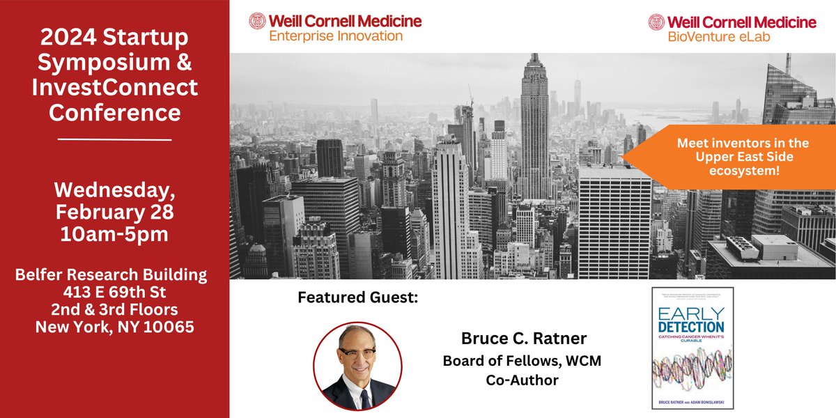 Don’t miss the interview of @WeillCornell Board Member Bruce Ratner by @JohnPLeonardMD on technologies for early cancer diagnosis, the advantages & challenges. Register here: bit.ly/3HI6puV