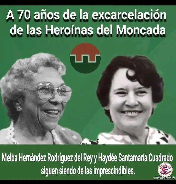 Para el pueblo cubano dos mujeres gloriosas y queridas heroínas de la gesta revolucionaria. #MujeresEnRevolucion. #Cuba.