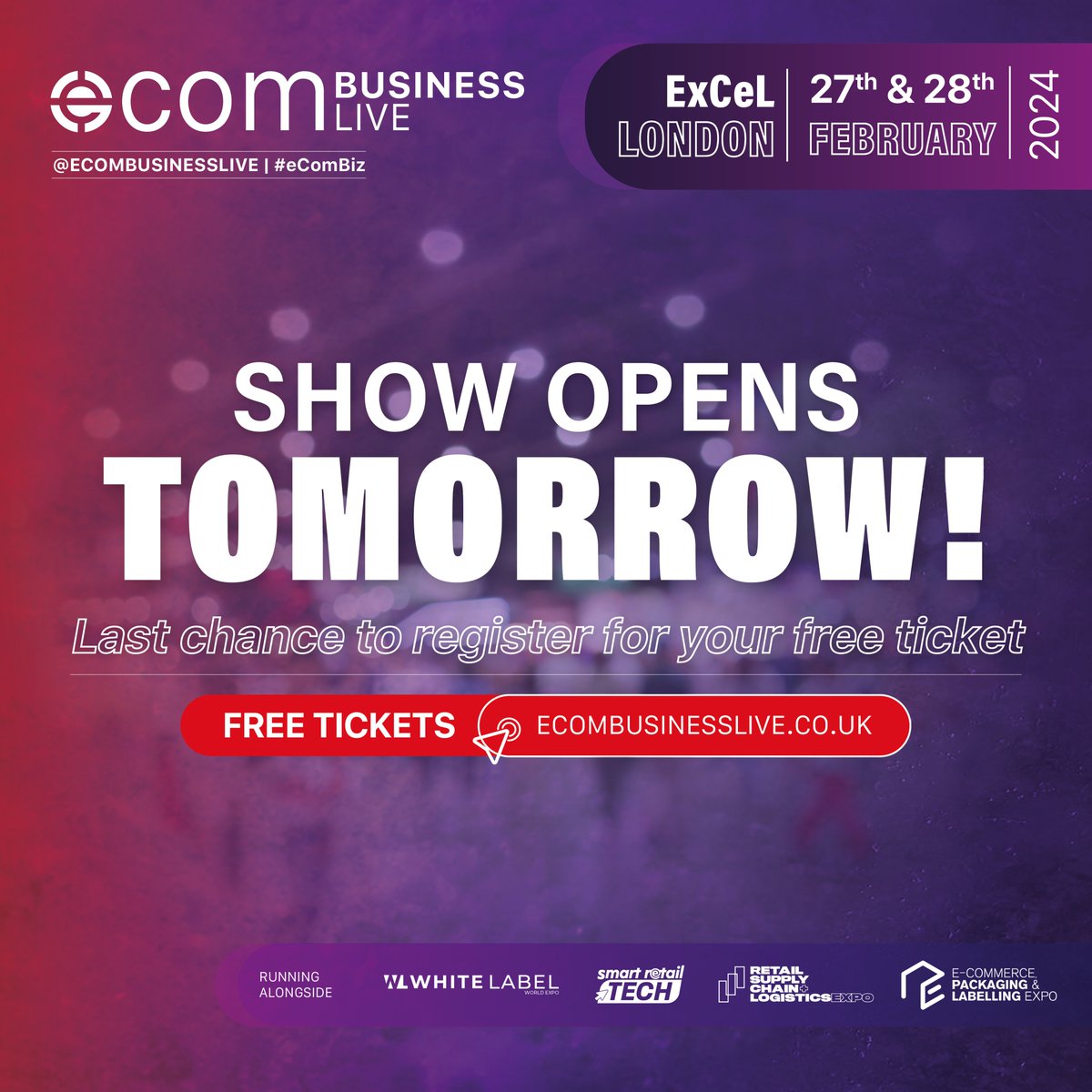 24 hours until to go..

Doors open at 10am! Set your alarms and stay tuned for live updates on our socials. 

This is your last chance to register for free tickets, so secure your spot now ➡ tinyurl.com/u43pdk6f

We can't wait to welcome you tomorrow!