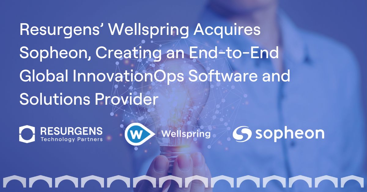 We are excited to announce our portfolio company, 
Wellspring, has acquired Sopheon, a leading provider of Innovation Management software solutions.
Read more here—resurgenstech.com/news/wellsprin… #privateequity #investment #software