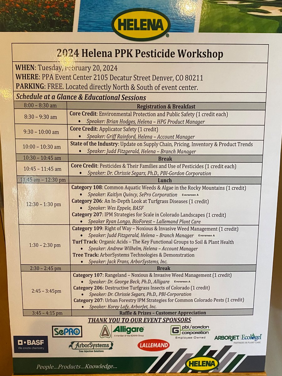 Great to be in Denver today! Thank you to <a href="/HelenaAgri/">Helena Agri-Enterprises</a> for hosting and for inviting me to give a CEU on Turfgrass Diseases. Awesome turnout for this annual event.