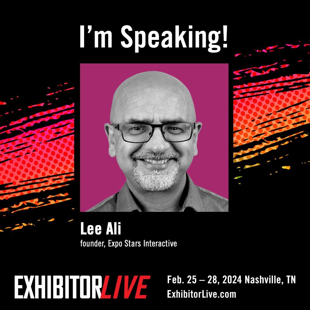 We are super excited for another year of ExhibitorLive in Nashville, 

Lee will be delivering a session on how to boost your trade show ROI by Optimizing Booth Staff Productivity and Effectiveness alongside the wonderful Deanna Krause - CTSM Gold and Trade Show Strategist.