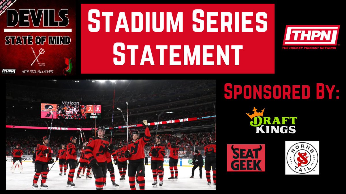 DevilsState's tweet photo. 😈 NEW EPISODE 😈

In This Episode:
🔴 Stadium Series Statement
⚫ Meeting N1CO
⚪ Global Series

https://t.co/0cAOgF534u

@hockeypodnet

#DraftKings Promo: THPN

#THPN #NJDevils #HockeyTwitter #NHL #StadiumSeries #Podcast #Like #Comment #Share #Subscribe #DevilsStateofMind https://t.co/cuRu3VQ6Te