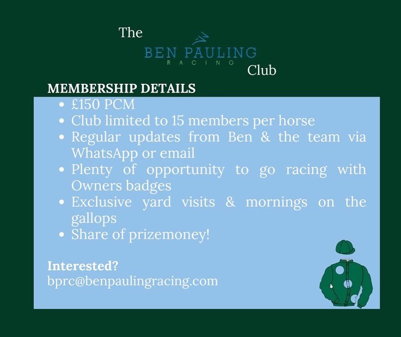 benpauling1's tweet image. #TheBenPaulingRacingClub has two new recruits 🏇🏻🏇🏻👀 

We’d love to have you join the #BPRC - yard visit coming up, head to our website to find out more. 

 ➡️benpaulingracing.com/racing-club