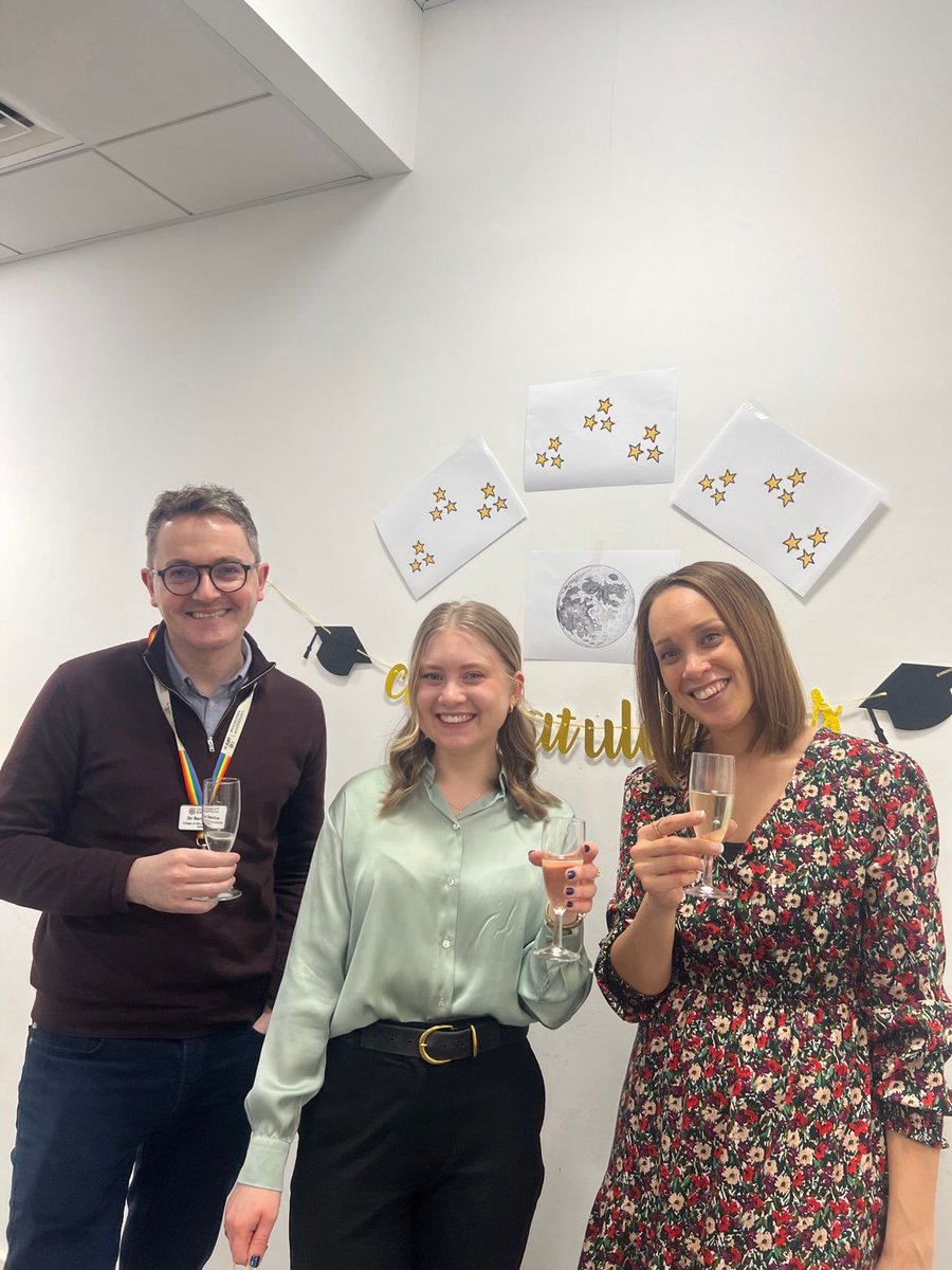 RichardsLabUoB's tweet photo. A massive congratulations to @katmarlow3 who sailed through her PhD viva last week!🌟Her examiners commented on her 'very impressive' performance and the incredible impact of her work for autistic children with learning disabilities💛Two very proud supervisors! @devine_mr_rory https://t.co/t4Dxp7ruKk