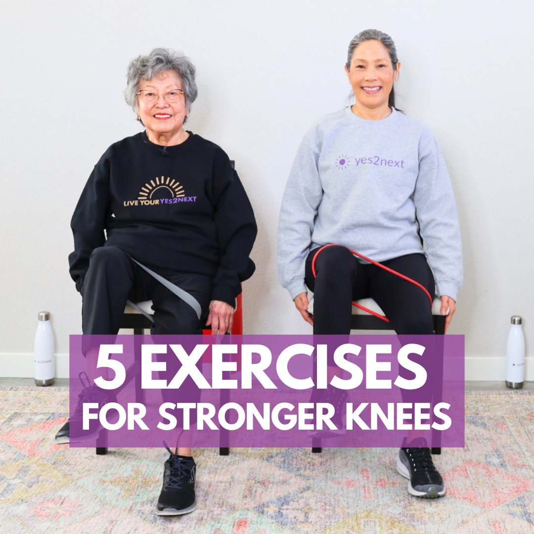 yes2next's tweet image. 🪑💪 #Strengthen your #knees with our #chairworkout featuring #resistanceband #exercises designed for #seniors! Don't let #weakknees hold you back-embrace this #empowering #workout and take #proactive steps towards #better #jointhealth. bit.ly/49IUadt