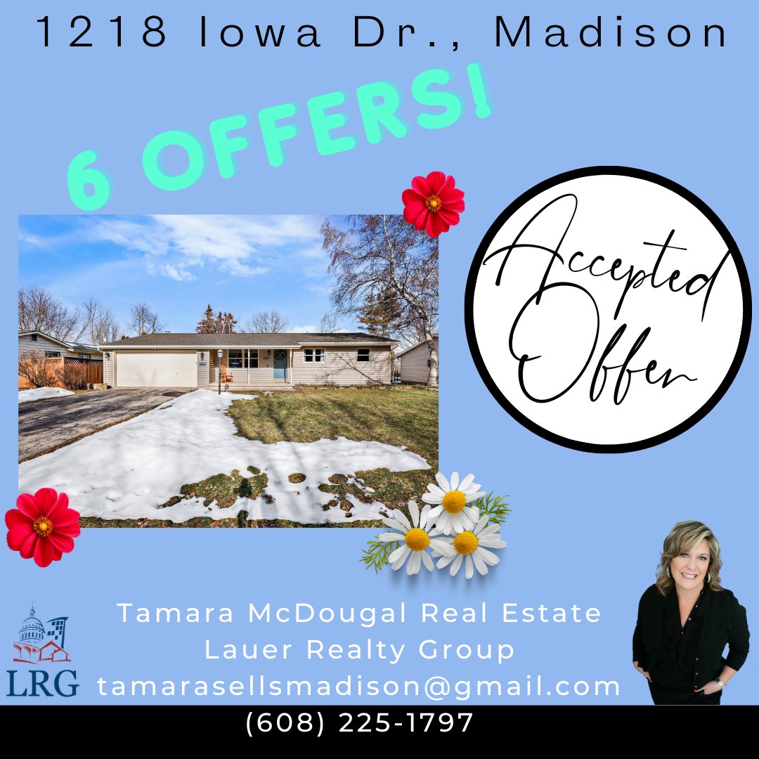 Congrats to my Sellers at 1218 Iowa Dr, Madison!
Happy to help them get their home SOLD!
#tamaramcdougalrealestate #tamarasellsmadison #SOLD #madisonwi #homes #listwithme #buying  #seller #homesales #LRG  #danecountyrealestate #home #sellingagent #listingagent #multipleoffers