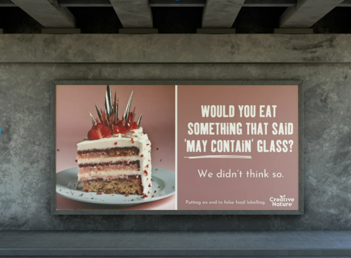 creativenature's tweet photo. WOULD YOU EAT SOMETHING THAT SAID MAY CONTAIN GLASS? For people living with allergies this is the same as them eating a 'may contain'. We would like more being done to address the issues of may contains. They currently dominate the free from aisle. #allergies https://t.co/I1nQMO7CAb
