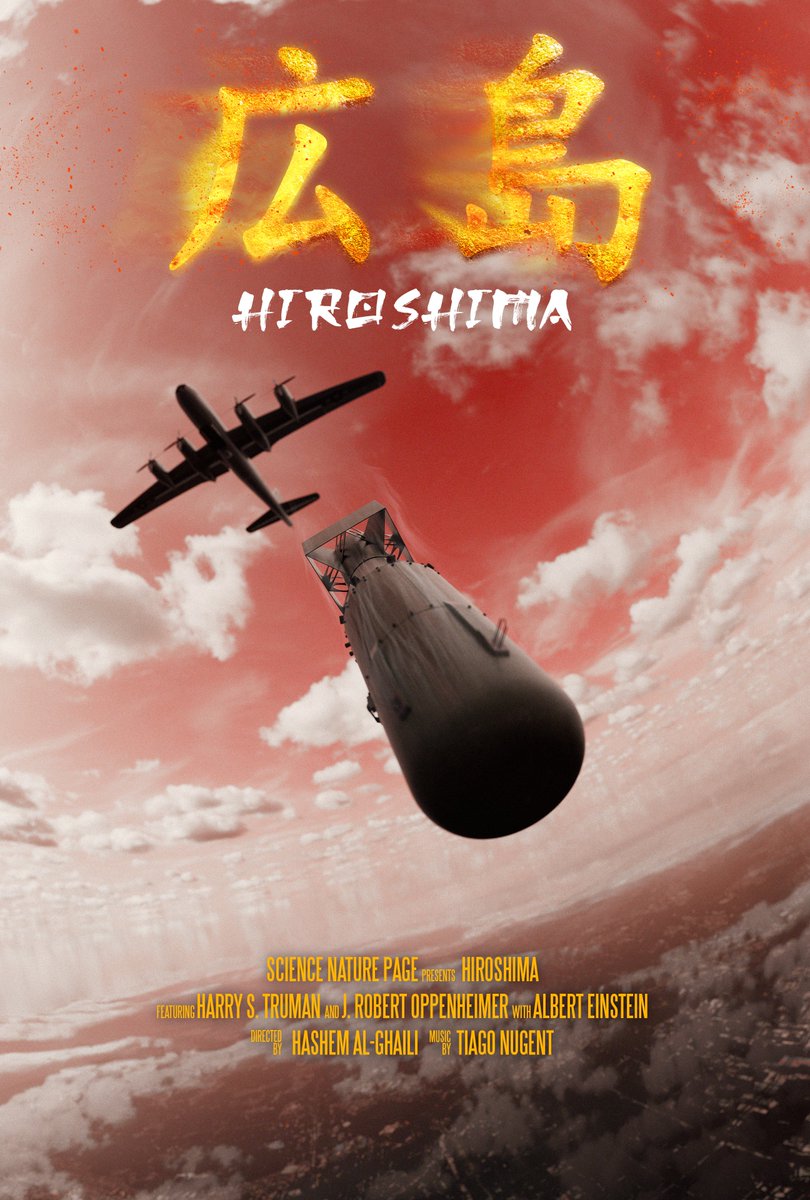 My new short film, 'Hiroshima', comes out next week. Here's the official poster. This short scene depicts the horrifying moment the atomic bomb was dropped on Hiroshima. The goal is to advocate against the use of atomic weapons. Stay tuned!