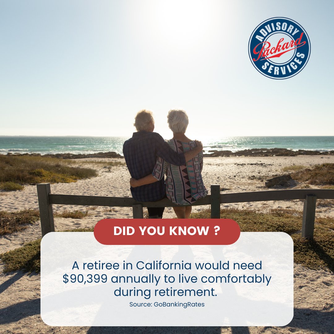 With #highinflation and #costofliving, it can be hard to feel #financiallysecure, especially for those nearing #retirement,

#PackardAdvisory is here to help you achieve peace of mind and a #worryfreeretirement. Contact us today at packardadvisory.com.

#californiaretirement