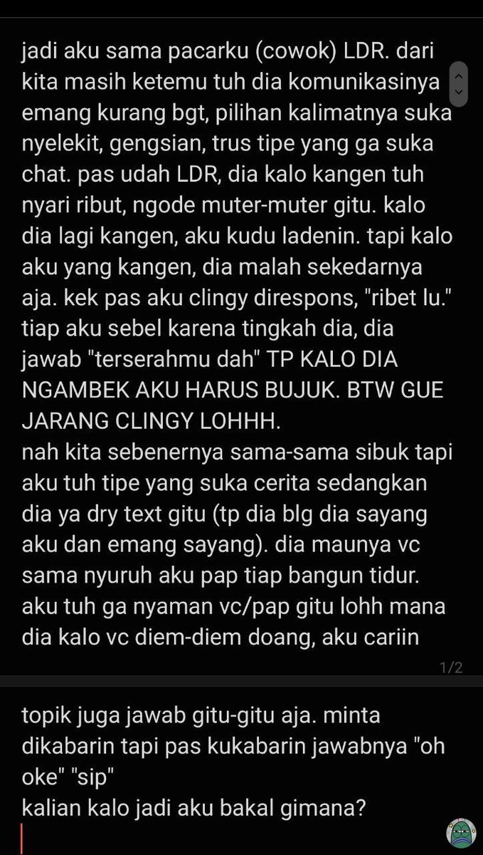 tanyarlfes's tweet photo. tanyarl butuh saran bro. klen kalo jd aku bakal kek mana? https://t.co/SIqePAAlNE