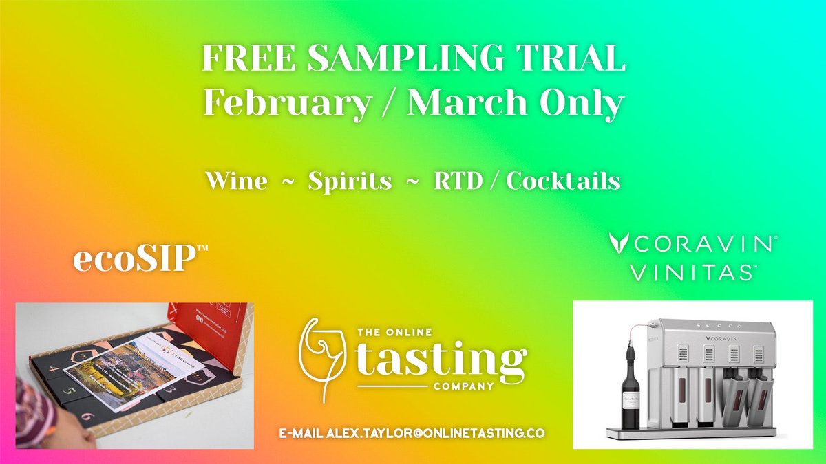 We’ve got a bit of spare capacity so are doing an offer – if your business would like to try out wine sampling for free, using @ecoSIPwine or @coravin Vinitas, give me a shout. Send us 6-12 bottles and we’ll fractionalise them! T&Cs apply