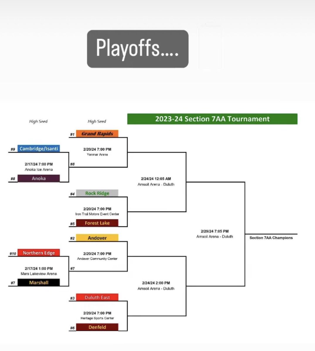 7AA Semifinal Playoff Information for Tuesday 2/20/24

1pm: EDHC Box Office Opens
6pm: Doors Open

Go Hounds!!