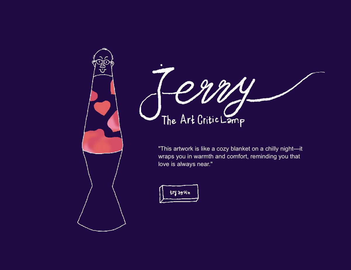 <a href="/cemhah/">Cemhah</a> <a href="/jerrysaltz/">Jerry Saltz</a> I know Jerry Lamp, I know! 😌😌😌✨