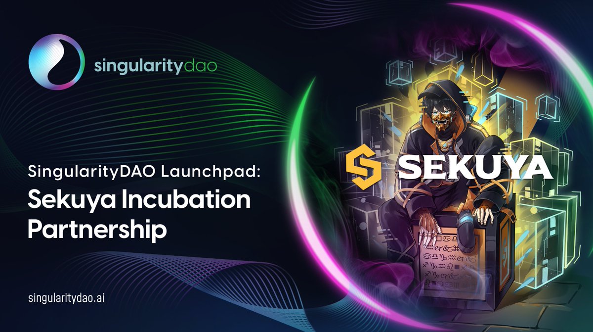 SingularityDAO x @sekuyaofficial Partnership SingularityDAO joins forces with @Sekuyaofficial in a ground breaking incubation partnership, propelling innovation and fostering growth to help propel them to success! Read their medium article here👉medium.com/@sekuyaofficia… #Gamefi