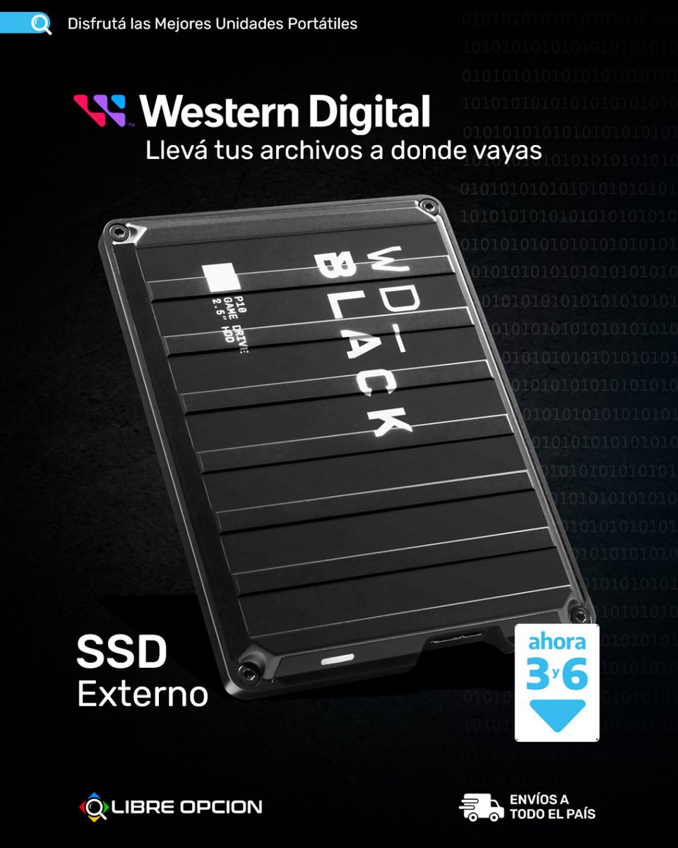 🚀 ¡Elevá tu experiencia de juego al máximo nivel con WD_Black! 

Velocidad, capacidad y portabilidad, todo lo que necesitás para no quedarte atrás. No dejes que los tiempos de carga te frenen. ¡Sumate a la revolución gaming hoy mismo! 😉

Amamos la Tecnología. ❤️

#WD #discosssd
