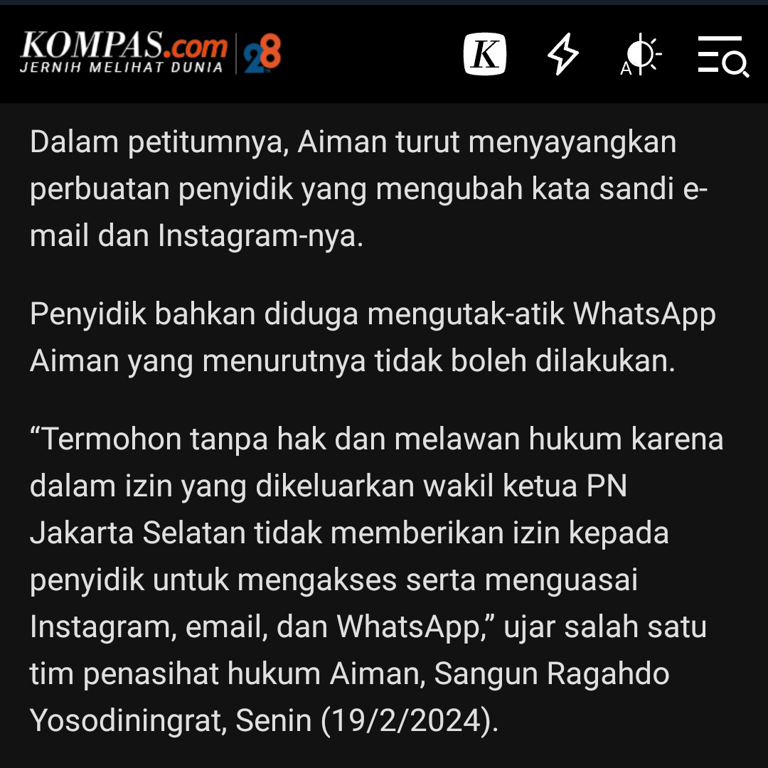TungguinYa's tweet photo. .
.
Wah keren sekali loh ini ... Masa iya PENEGAK HUKUM melakukan perbuatan MELAWAN HUKUM ??!!!

Password Instagram dan email Bang @AimanWitjaksono dirubah Polisi dan diakui

Sedangkan pihak Pengadilan Negri TIDAK MEMBERIKAN IZIN mengakses atau menguasai IG, email dan WA

Bagaimana ini Ndan
@ListyoSigitP
@DivHumas_Polri
@CCICPolri

Mohon Atensinya Prof. @mohmahfudmd
Mas @ganjarpranowo, Bang @ArsjadRasjid, Bang @TodungLubis
.