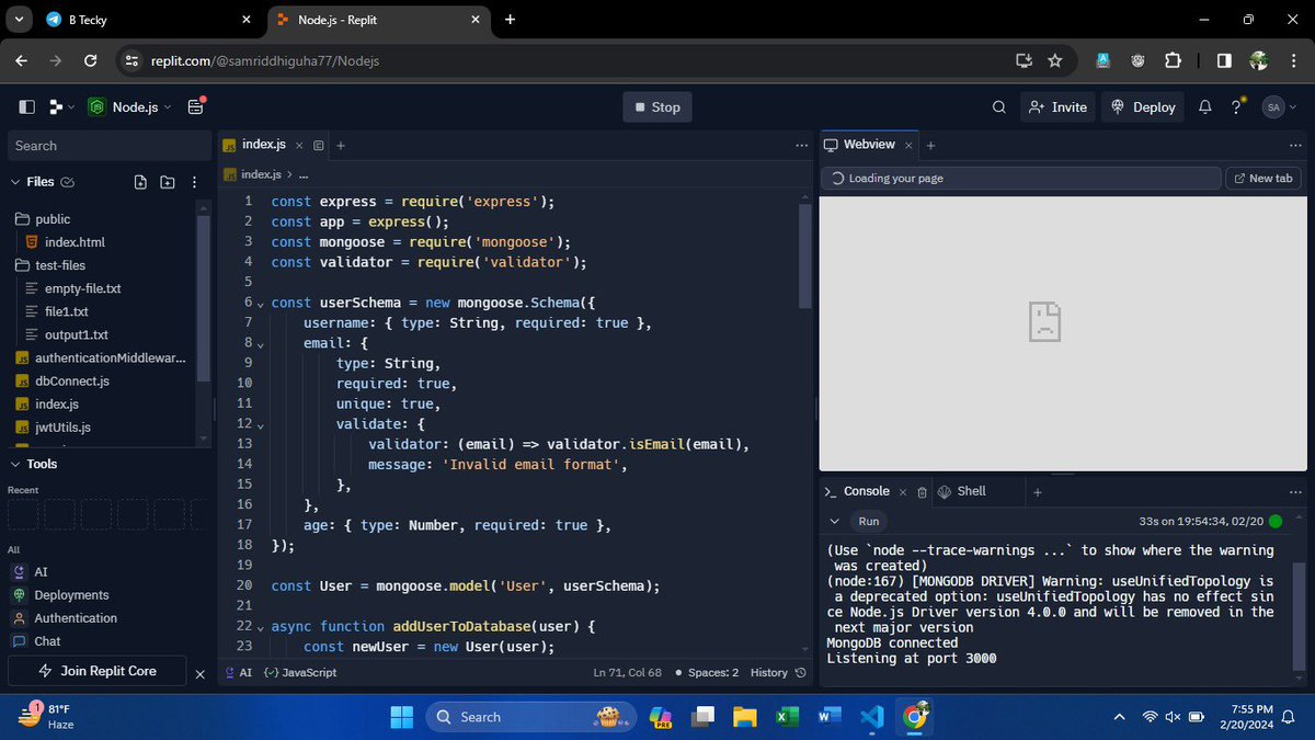 samriddhiguha's tweet photo. Hey everyone! I am excited to share that I have successfully completed Day 20 of the 30 Days of Node Js, hosted on the Scaler Discord platform.
#scaler #scalerdiscord #nodejs #scalertopic #Day20 #30DaysOfNodejs @scaler_official https://t.co/T4AskECEkM