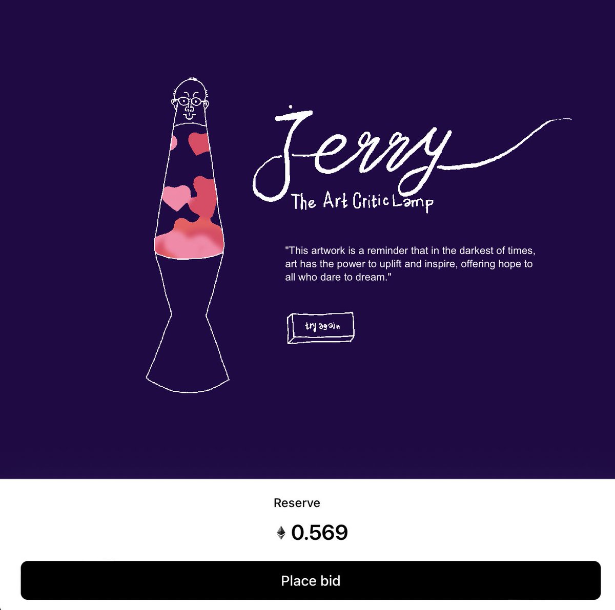 Blurred Pixels, approved by Jerry. Thank you Jerry, The Art Critic Lamp! 

If you’re in need of an urgent critic for your next drop, Cemhah &amp; Play got you! 

✨🤓❤️‍🔥✨