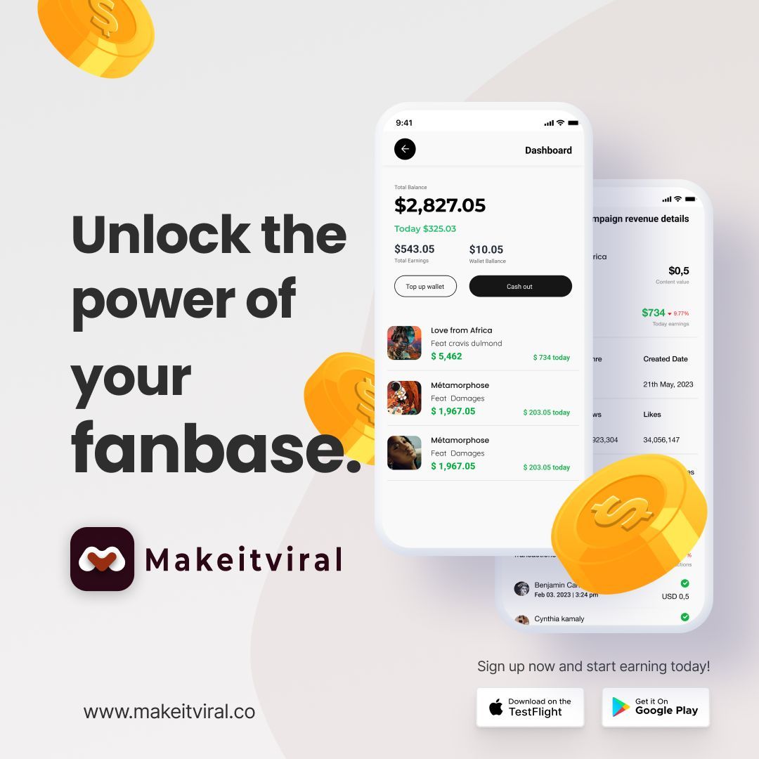 Makeitviral is a streaming platform designed for digital artists and their fans, allowing them to make good use of the power of the social media community.

#Makeitviral #MusicRevolution✊🏽