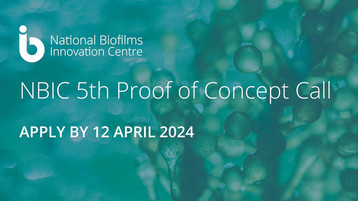 🔬Our 5th Proof of Concept #funding call is now open for projects from interested parties who have the experience and knowledge to investigate and exploit areas in which #biofilms play a central part. Apply before 12 April 2024➡️tinyurl.com/26ddyxwm #biofilm #funding