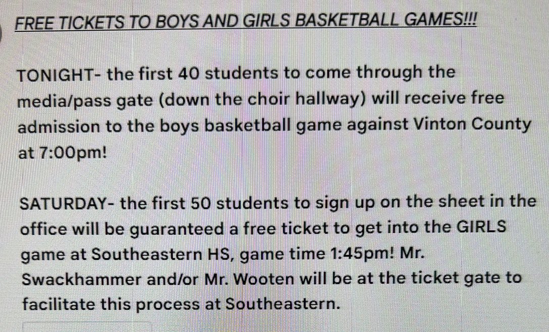 Students please read!