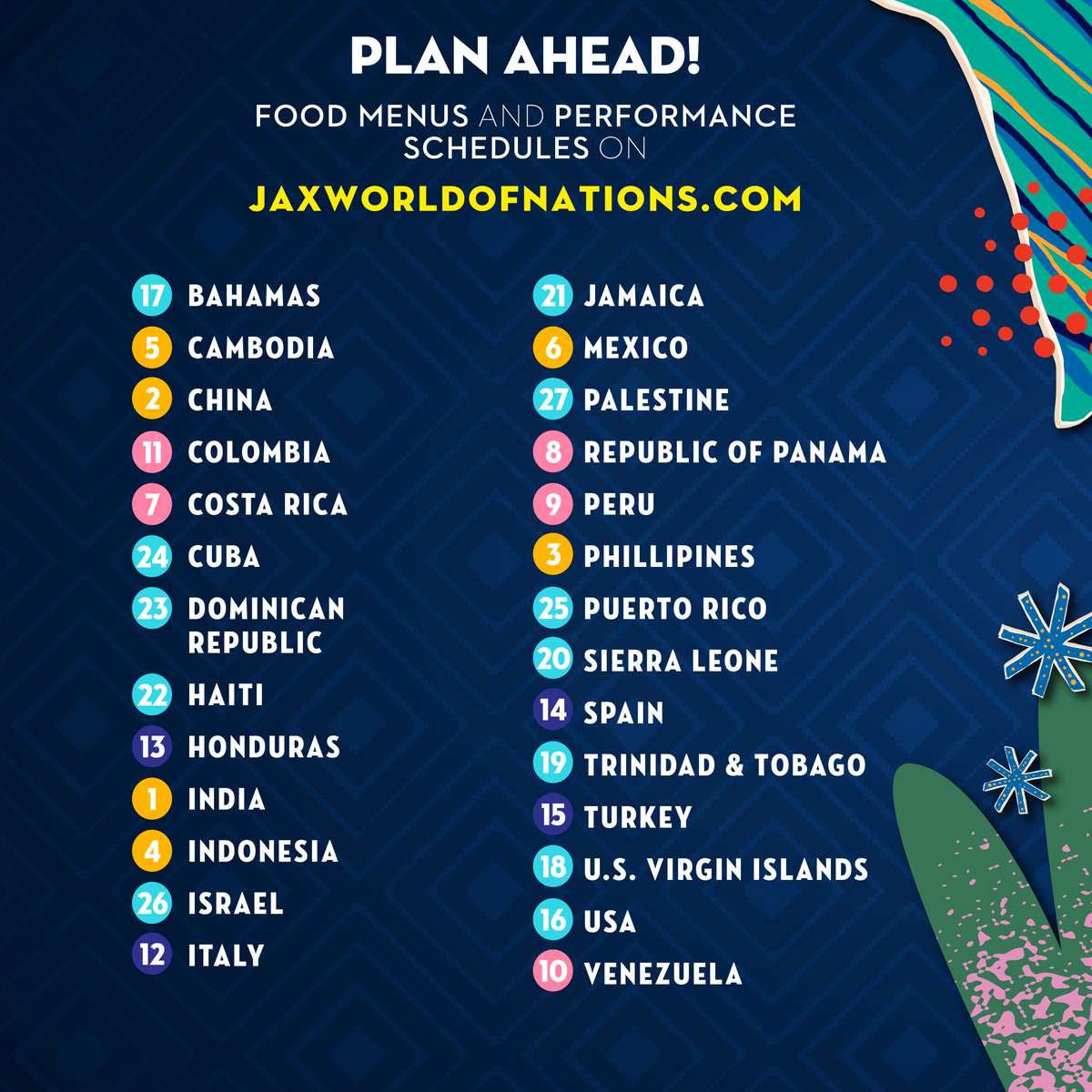 CityofJaxEvents's tweet photo. When traveling the world, you should have a map handy. Here is your official map and parking map for the 2024 World of Nations Celebration 🌍!
What’s the first country you plan on seeing? Let us know!
#WONC #WorldofNations https://t.co/IFdbgjA0Xv