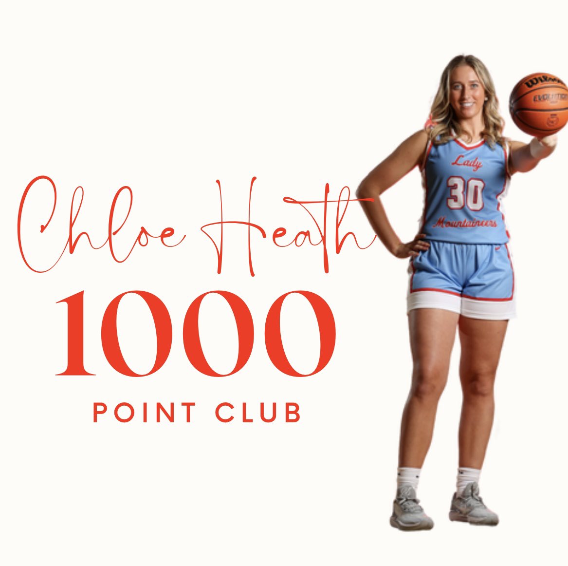 Let’s all take a moment to give a HUGE congratulations to @Chloe06Heath for earning her 1,000th point last night. This kid is having a big year. The best is yet to come! 🩵❤️