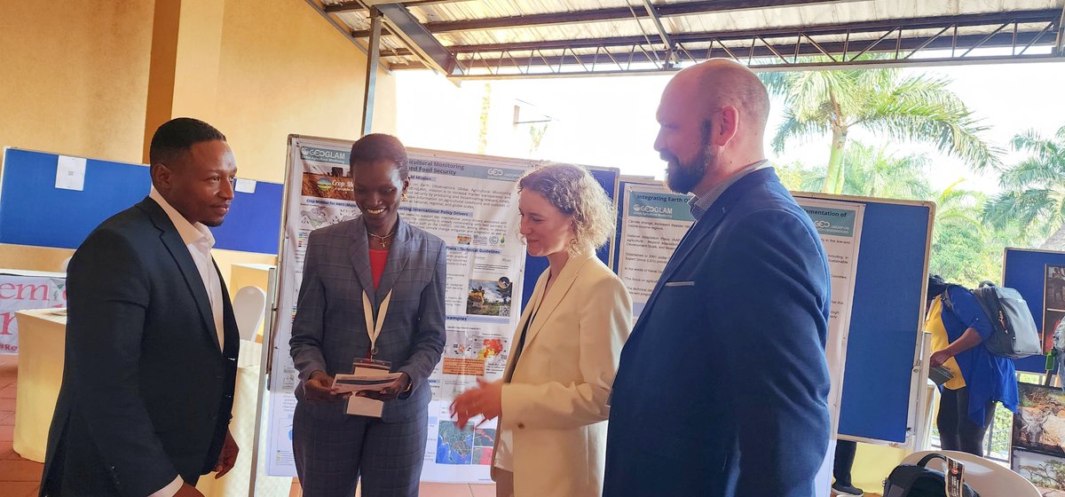 We are at #GHACOF66 ! GEOGLAM Director & @icpac_igad's (soon @WorldResources's ) @kemucie share a share a fruitful moment, engaging with colleagues from the @ChemichemiF & @TMG_think at the #GEOGLAM booth.