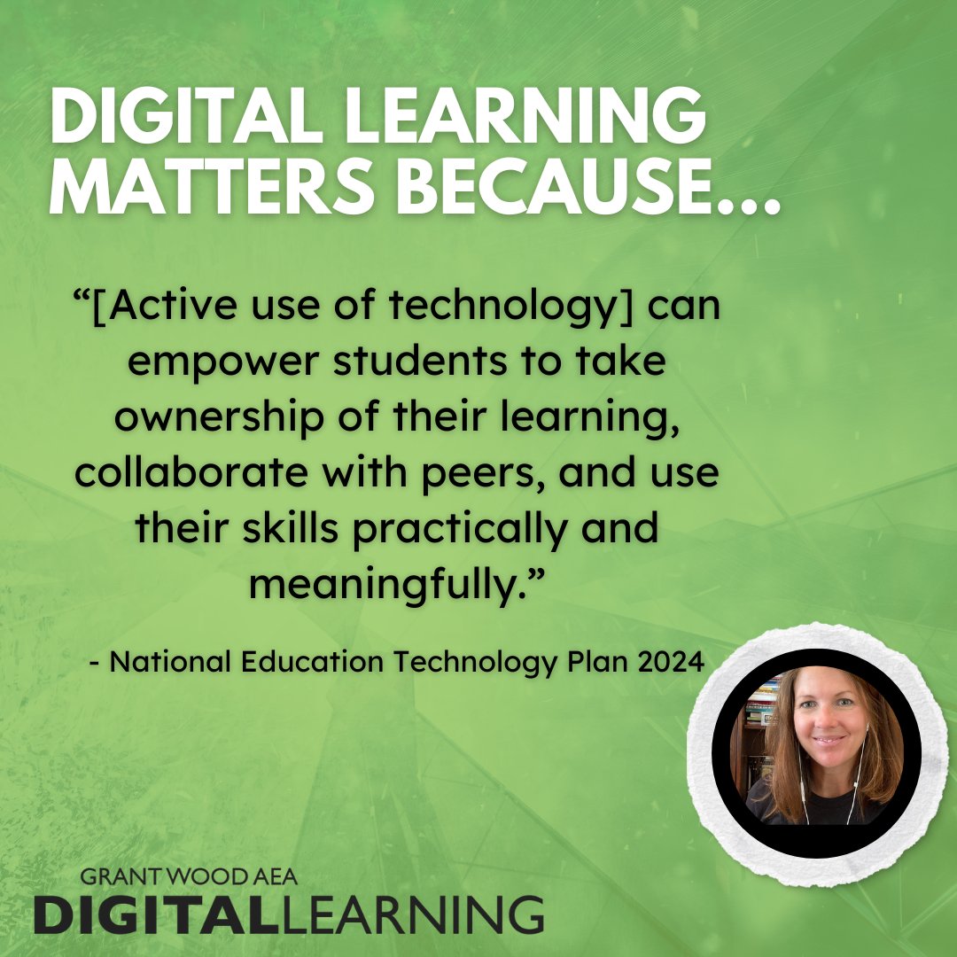 The Digital Learning Team puts the National EdTech Plan into action by supporting teachers to design meaningful learning experiences that put into place the active use of technology. Check out our professional learning opportunities at gwaea.org/educators/prof…