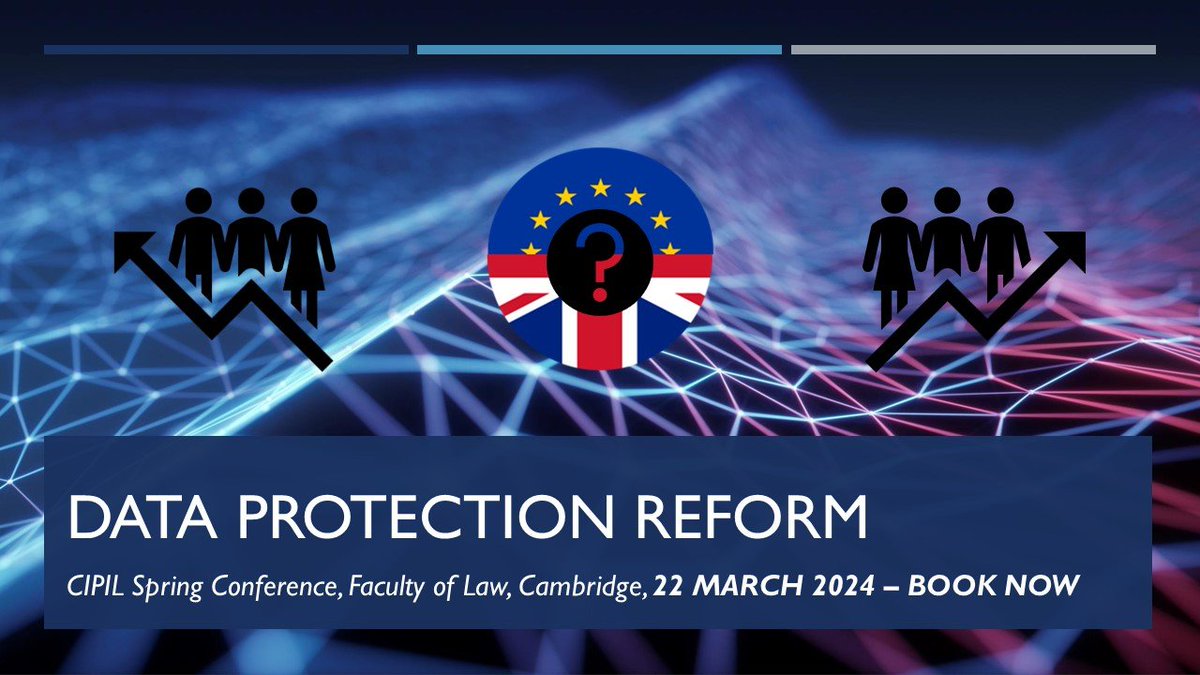 .@UCamCIPIL conference @cambridgelaw: data protection reform in UK/EU All-star lineup @mikarv @GavinFreeguard @VivienneArtz @jimkillock @Nadya_Purtova @winfriedveil @johnnyryan @lynskeyo @FusterGloria Claudia Berg, Bert-Jaap Koops, Luca Tosoni Register: cipil.law.cam.ac.uk/seminars-and-e…