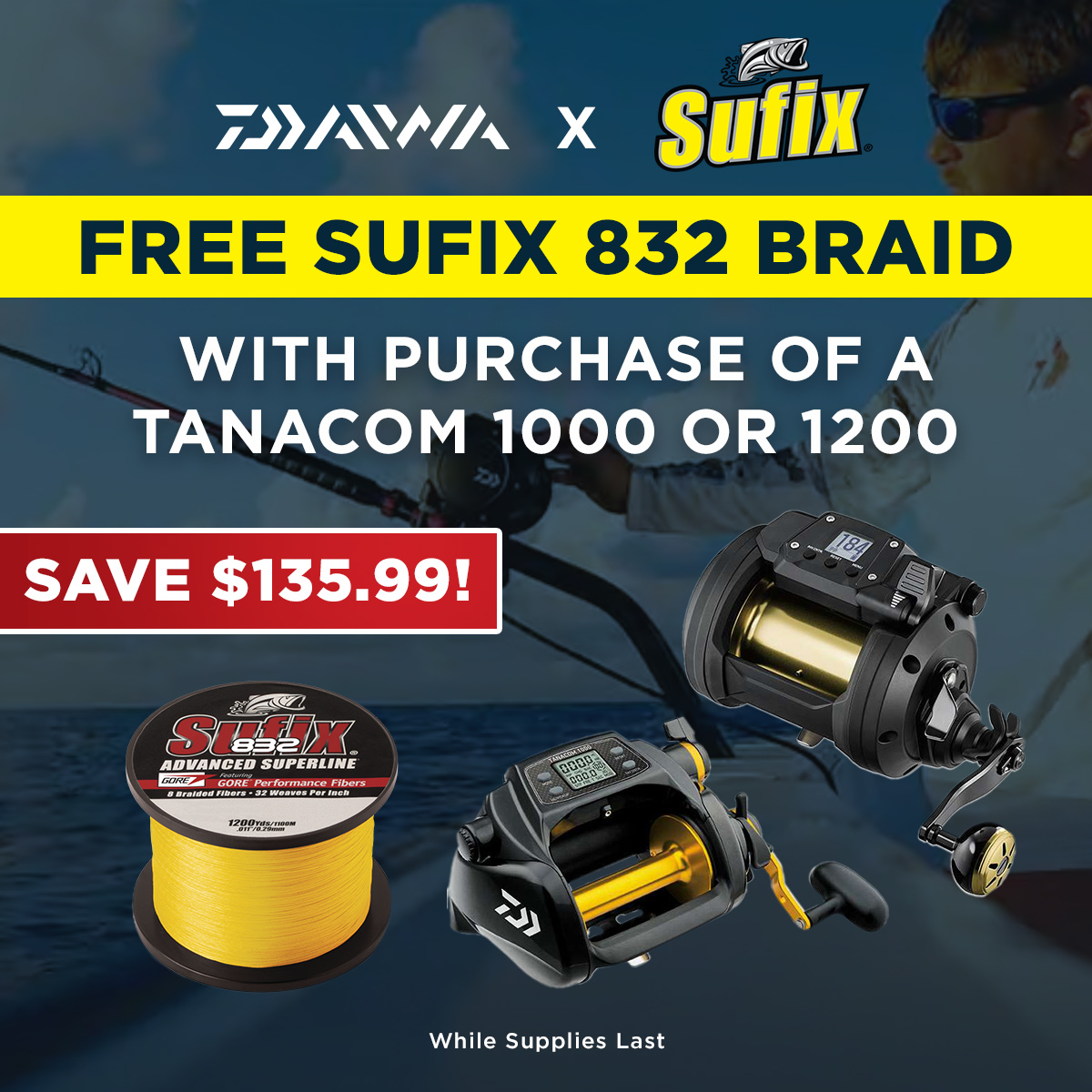 TackleDirect on X: Get FREE Sufix Braid with your purchase of a Daiwa  Tanacom ✓ Shop here!   / X
