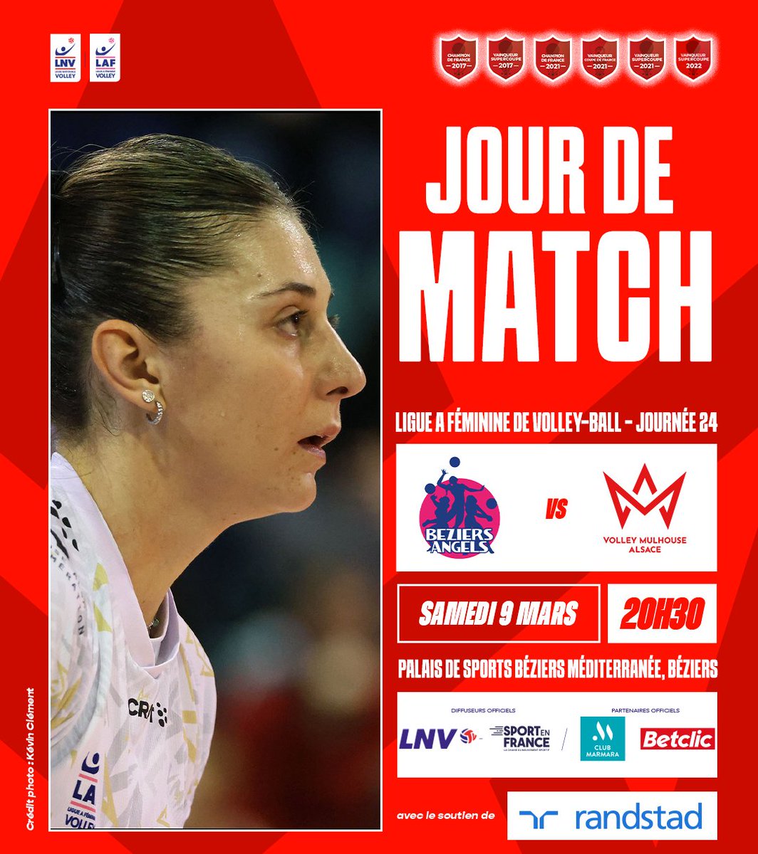 Volley Mulhouse Alsace (@volleymulhouse) on Twitter photo ๐๐ข๐จ๐ฅ ๐๐ ๐ ๐๐ง๐๐
๐ Ligue A Fรฉminine (Journรฉe 24)
๐ <a href="/BeziersAngels/">Bรฉziers Angels</a>
๐ 20h30
๐Palais des Sports Bรฉziers Mรฉditerranรฉe, Bรฉziers
๐ฅ LNV TV et <a href="/sport_en_france/">Sport en France</a> (Bouygues canal 192, Free canal 190, Orange canal 174, SFR canal 129)
๐๐๐ญ๐ณ๐ญ ๐๐๐ก๐ญ'๐ฌ ๐๐จ๐ญ ! ๐ดโช ๐๐ข๐จ๐ฅ ๐๐ ๐ ๐๐ง๐๐
๐ Ligue A Fรฉminine (Journรฉe 24)
๐ <a href="/BeziersAngels/">Bรฉziers Angels</a>
๐ 20h30
๐Palais des Sports Bรฉziers Mรฉditerranรฉe, Bรฉziers
๐ฅ LNV TV et <a href="/sport_en_france/">Sport en France</a> (Bouygues canal 192, Free canal 190, Orange canal 174, SFR canal 129)
๐๐๐ญ๐ณ๐ญ ๐๐๐ก๐ญ'๐ฌ ๐๐จ๐ญ ! ๐ดโช