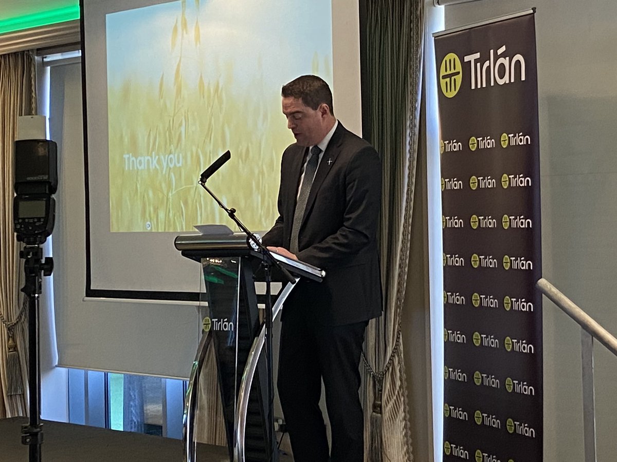 Minister of State @martinheydonfg commended the level of dedication and commitment shown by the Tirlán award winners across a challenging year for weather. He highlighted that the reach stretches beyond the tramlines, as it is worth €1.3bn to Irish economy annually #IrishGrain