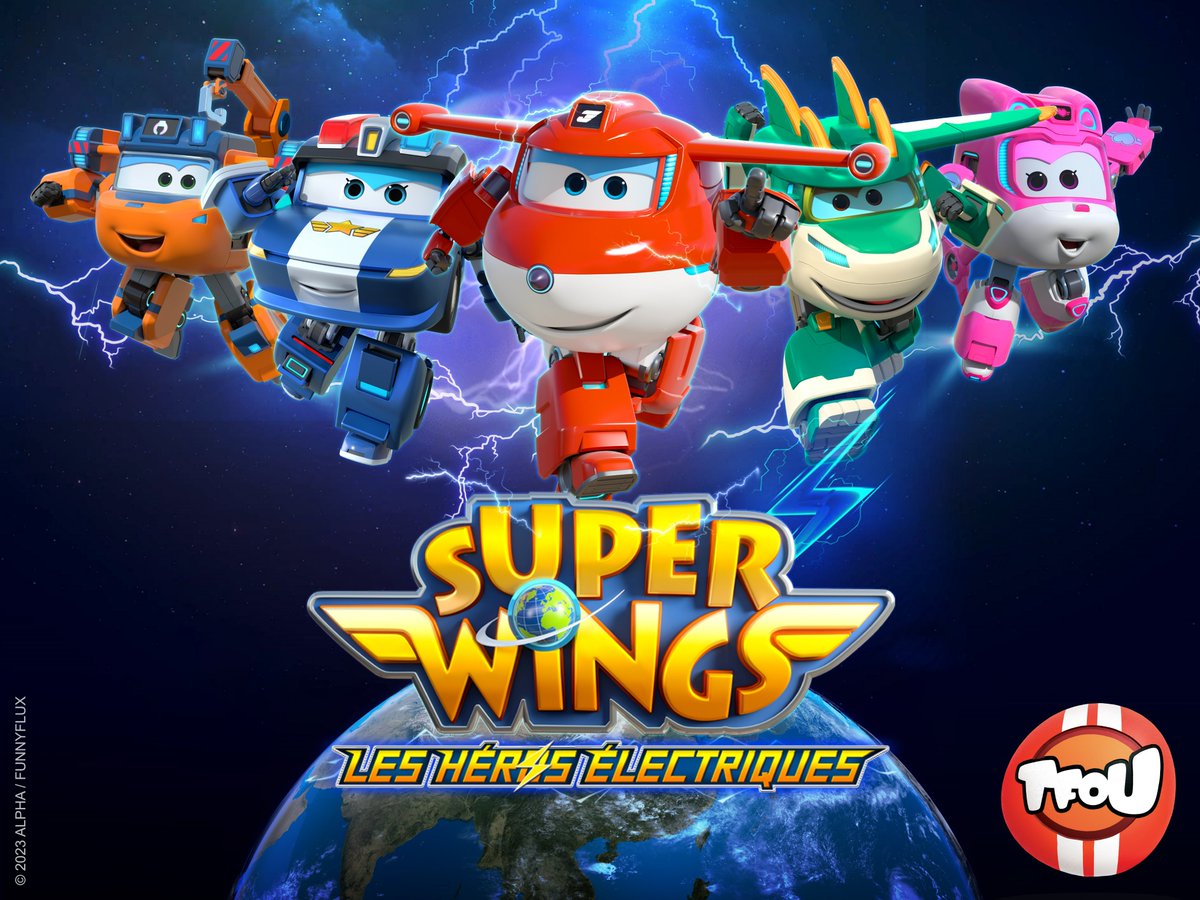 #Annonces #TFOU <a href="/TFX/">TFX</a>

📌Super Wings

Nouvelle saison qui célèbre l'énergie propre, verte et renouvelable !

Arborant de nouveaux designs futuristes et élégants, les Super Wings sont devenus super puissants grâce à des moteurs électriques tout neufs.

Dès lundi 11/3 à 7h15 <a href="/TFX/">TFX</a>