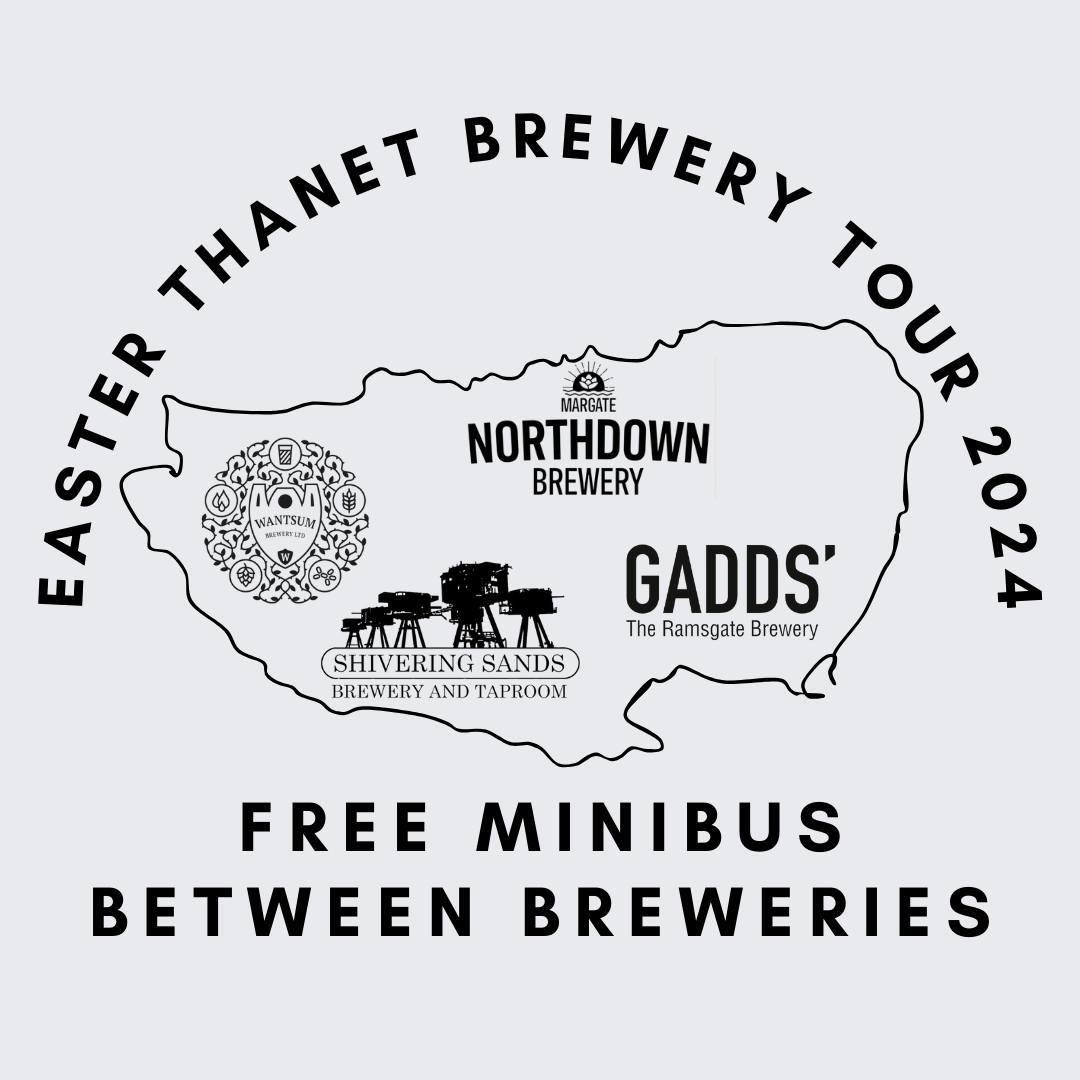 The Thanet Brewery Easter Tour 2024 is a fantastic weekend of beer, music and food.

With four Thanet breweries taking part, and a free minibus service running between them, it's going to make for an interesting time.

Website: kent.camra.org.uk/viewnode.php?i…