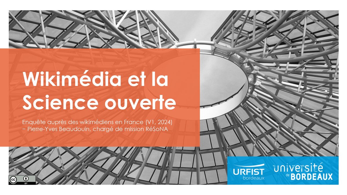 Publication des résultats de l'enquête « Science ouverte et pratiques documentaires des contributeurs à Wikipédia » weburfist.univ-bordeaux.fr/science-ouvert… #ScienceOuverte