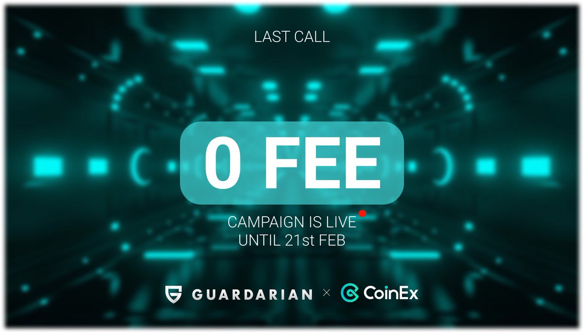 📢 Last chance to join the #0Fee campaign with our valued partner @coinexcom Don't miss out on this opportunity to purchase over 400 #crypto via @guardarian_com with zero fees🤩💳Use your favourite payment method and enjoy seamless transactions today: coinex.com/s/46JJ !…