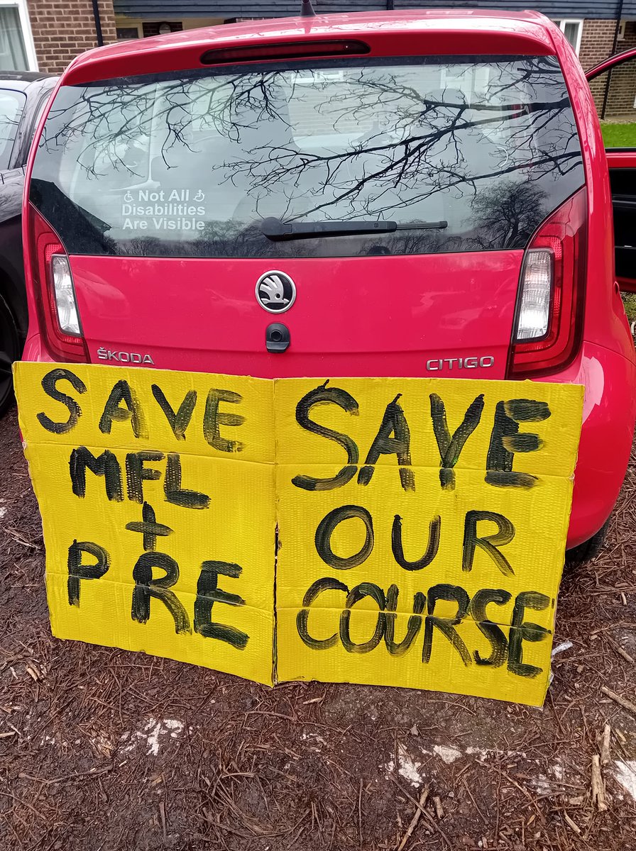 At the picket making noise (with ear defenders on) for the School of Culture and Languages @UniKent #SaveOurSubjects