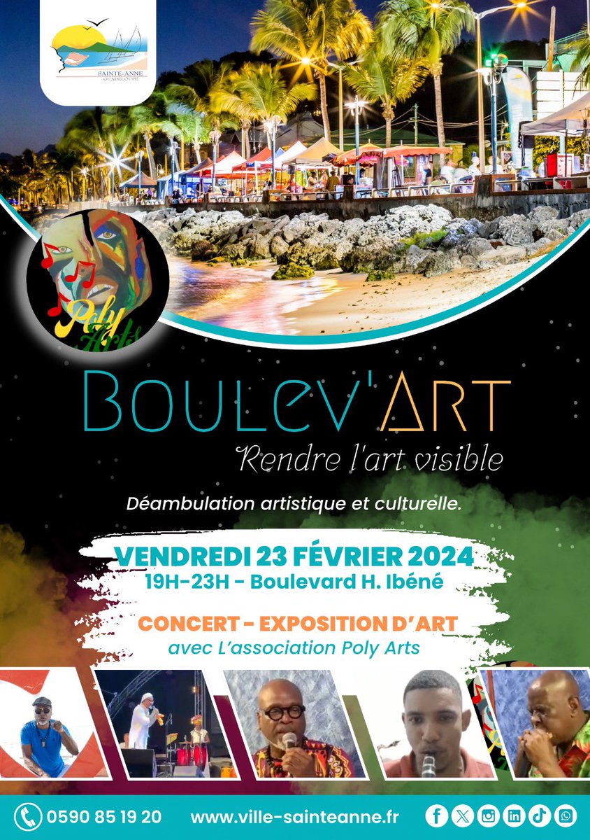 VilleSainteAnne's tweet photo. #Culture #BoulevArt | ๐๐ซ๐จ๐๐ก๐๐ข๐ง ๐๐จ๐ฎ๐ฅ๐๐ฏโ๐๐ซ๐ญ ๐๐ ๐ฏ๐๐ง๐๐ซ๐๐๐ข ๐๐ ๐๐ฬ๐ฏ๐ซ๐ข๐๐ซ ๐๐๐๐ ๐๐ฏ๐๐ ๐ฅ'๐๐ฌ๐ฌ๐จ๐๐ข๐๐ญ๐ข๐จ๐ง ๐๐จ๐ฅ๐ฒ ๐๐ซ๐ญ๐ฌ !โจ
โน๏ธ Infoline : 0590 85 19 20 / 0690 33 73 99
#SainteAnneGuadeloupe #Sentann #ActionCulturelle https://t.co/62dnAX26Ik