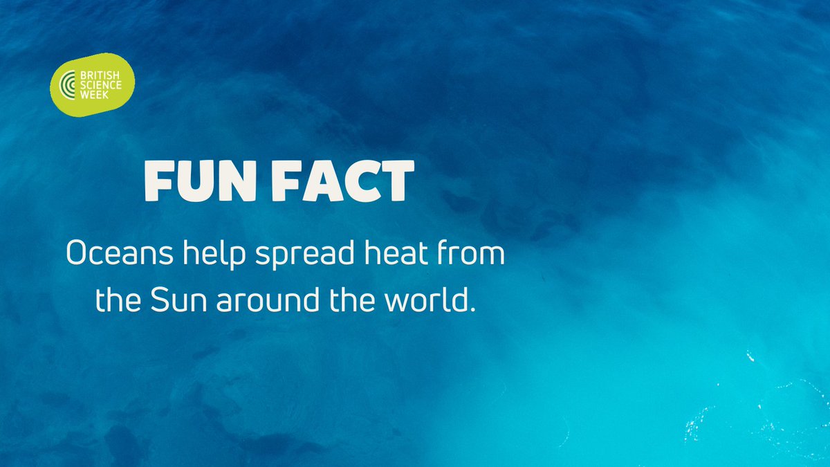 Did you know that oceans help to spread heat from the sun around the world? #BSW24 #BritishScienceWeek @ScienceWeekUK 🌊