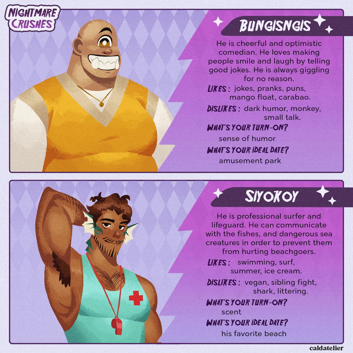 caldatelier's tweet photo. Nightmare Crushes
Watch out for the Filipino monster crushes around you!

Which one do you want to go out with? https://t.co/6XD8TBgfVw
