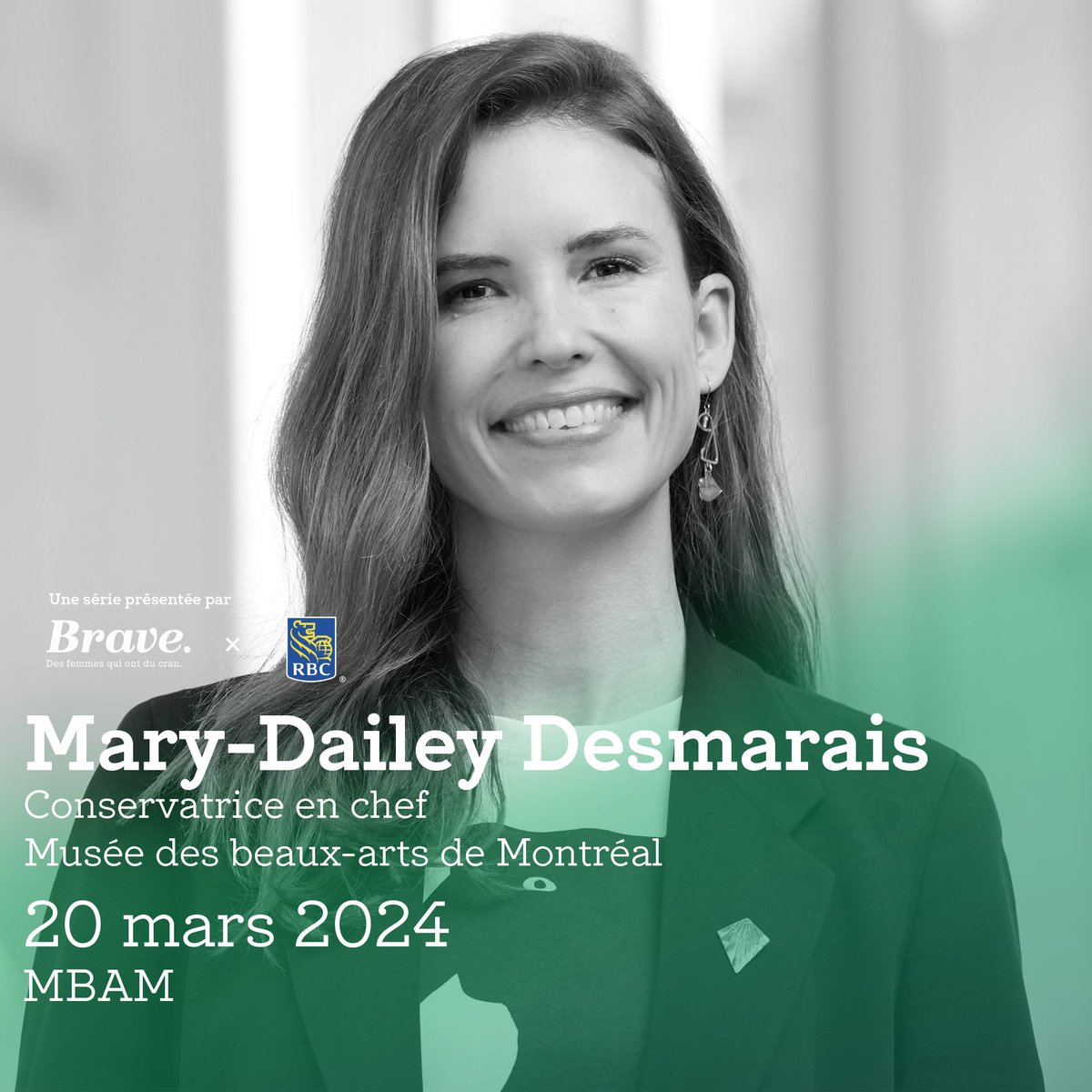 Rejoignez-nous le 20 mars pour un événement avec Mary-Dailey Desmarais, conservatrice en chef au Musée des beaux-arts de Montréal. Ne manquez pas cette occasion unique de plonger dans son univers et de découvrir les coulisses du musée.

Billets disponibles sur notre site web.