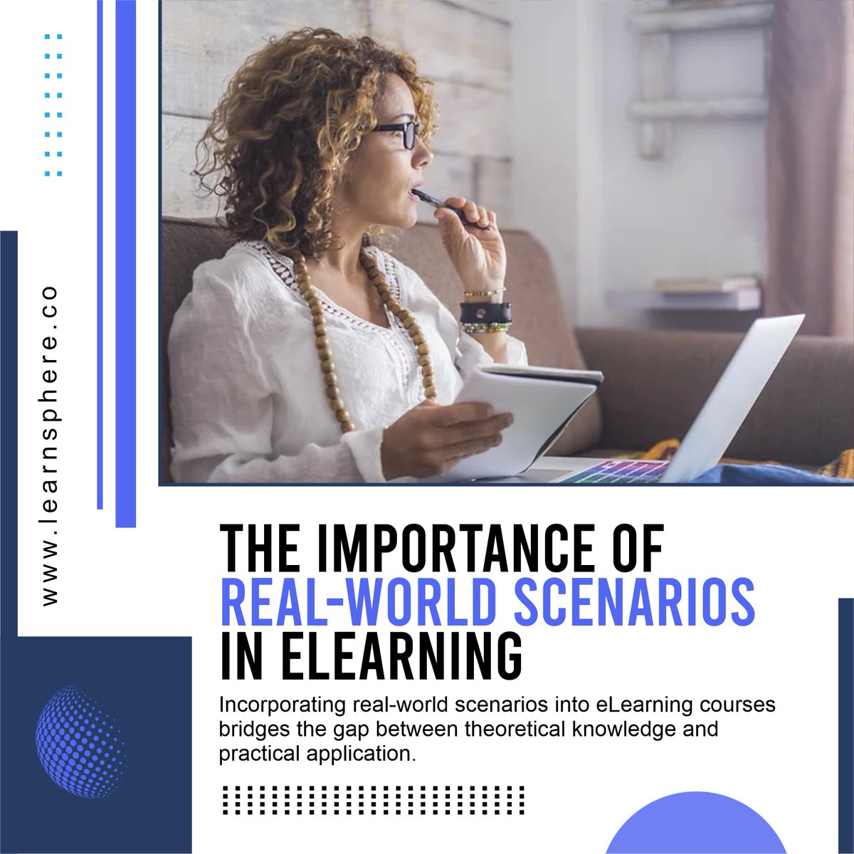 LearnSphere_'s tweet image. Incorporating real-world scenarios into eLearning courses bridges the gap between theoretical knowledge and practical application. 

#eLearning
#Training
#OnlineLearning
#WorkplacePerformance
#RealWorldLearning
#PracticalApplication
#SmallBusiness
#SkillDevelopment