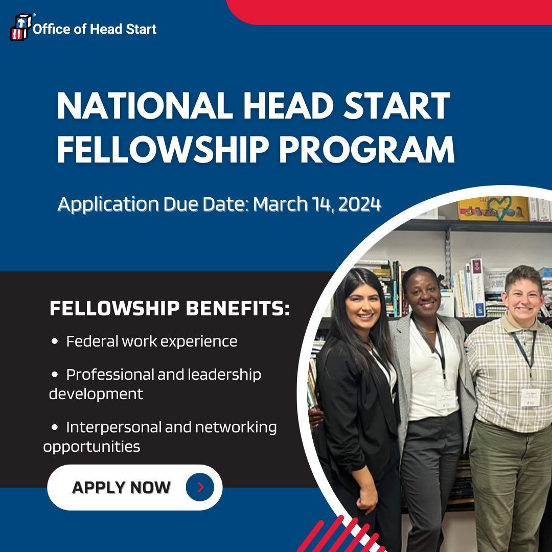 Are you a professional in your program serving children and families with the greatest needs?? Then the National Head Start Fellowship might be right for you. 

Learn more about the Fellowship and how to apply: buff.ly/42MPGAA

#HeadStartFellowship