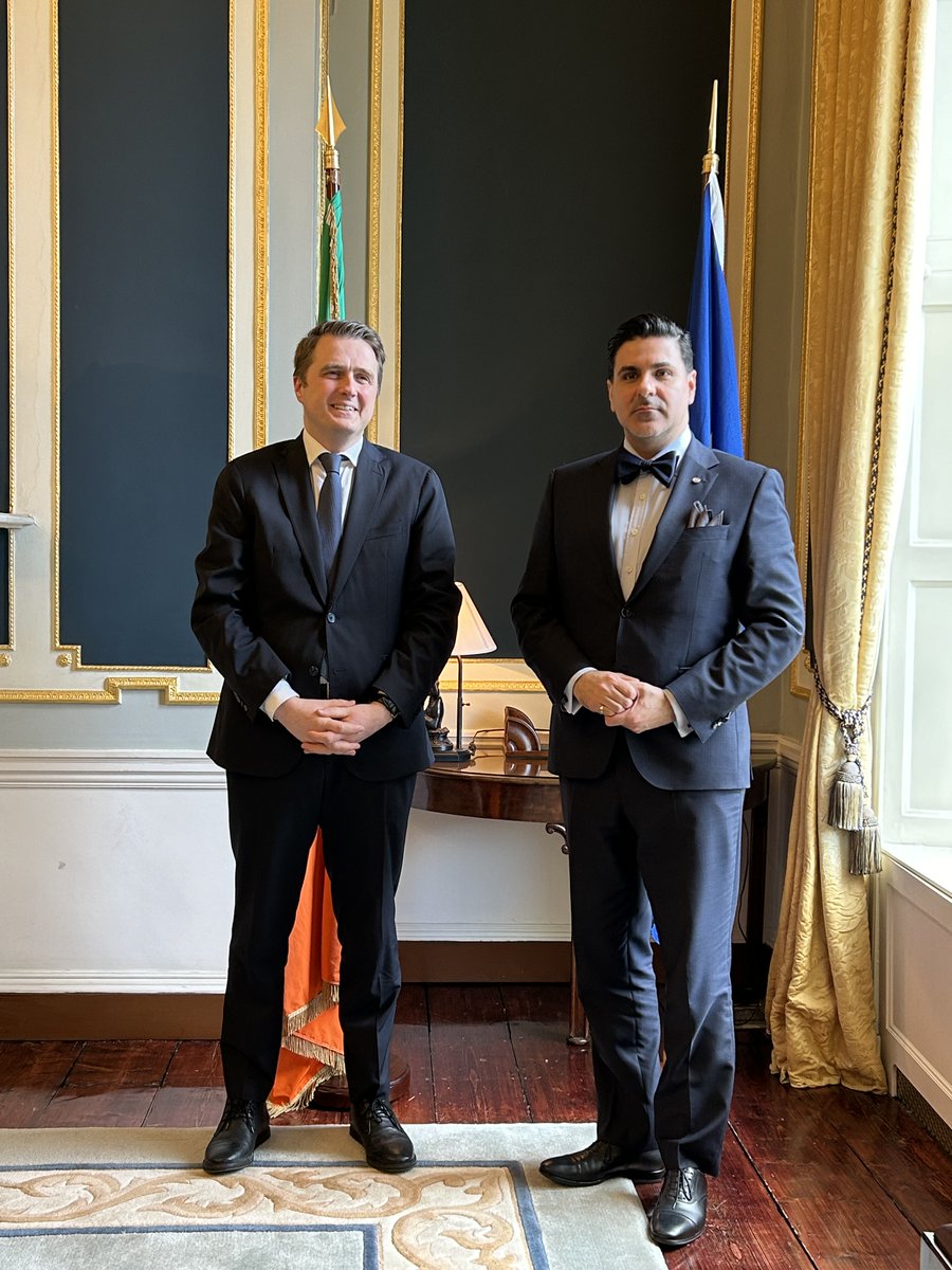 On official visit to #Ireland #ICC Registrar Osvaldo Zavala Giler met with @JamesBrowneTD, Minister of State for International Law, Law Reform & Youth Justice, to strengthen mutual cooperation & collaboration #BuildingSupport