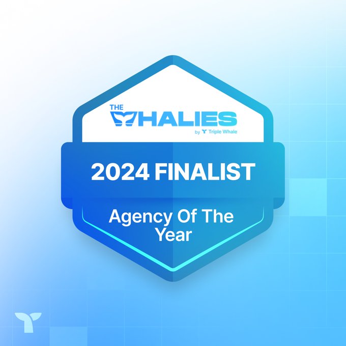Honored to be named a finalist for <a href="/triplewhale/">Triple Whale 🐳</a>'s Agency of the Year award.

We look forward to joining everyone at The Whalies on April 10th in NYC!