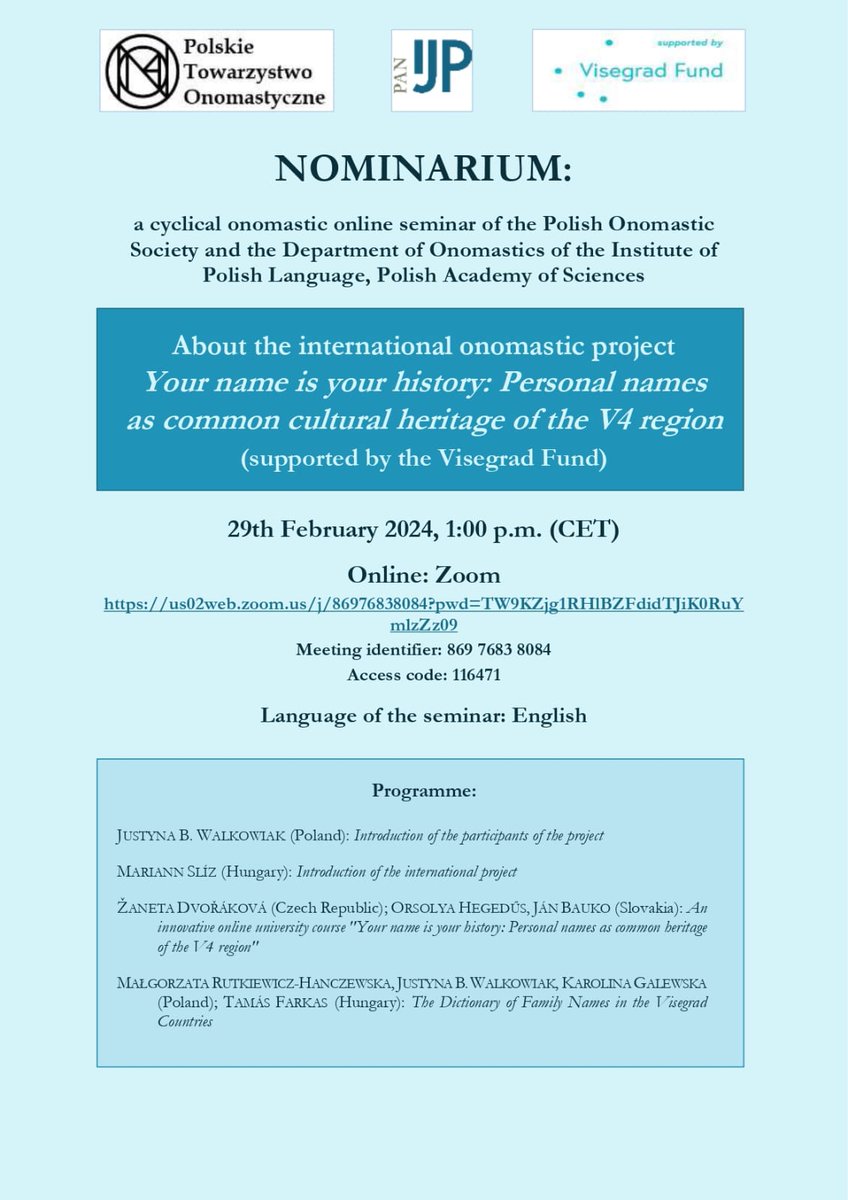 A recently finished #familyname #dictionary covering 200 most common #surnames of the V4 countries (#Poland, #Czech,#Slovakia and #Hungary)